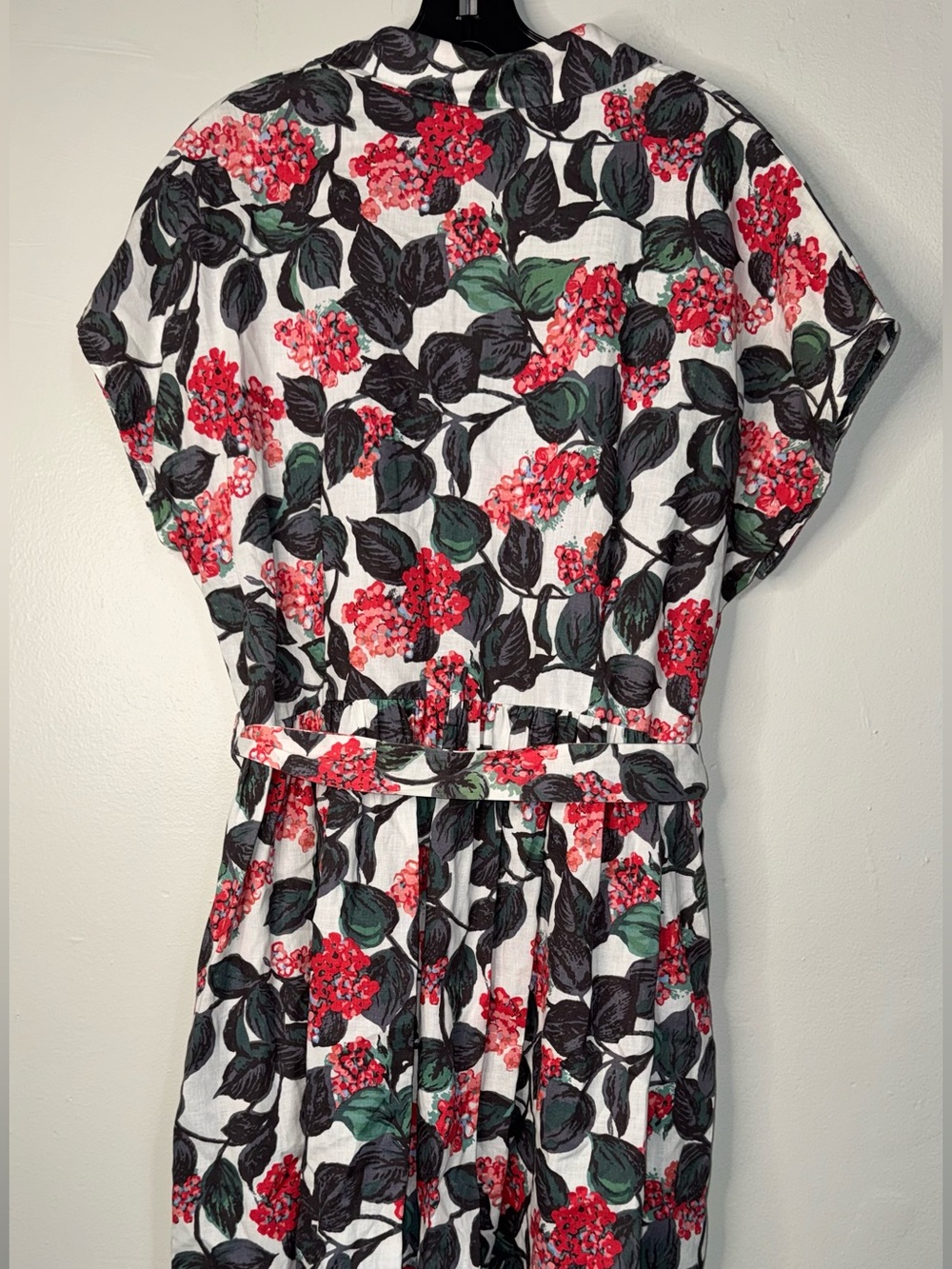 Boden Red & Green Floral Button-Front Midi Dress - Picture 6 of 13